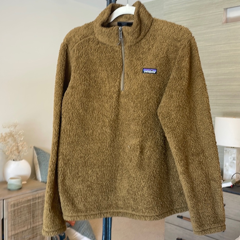 Patagonia Los Gatos Quarter Zip Fleece Jacket Coriander Brown size medium